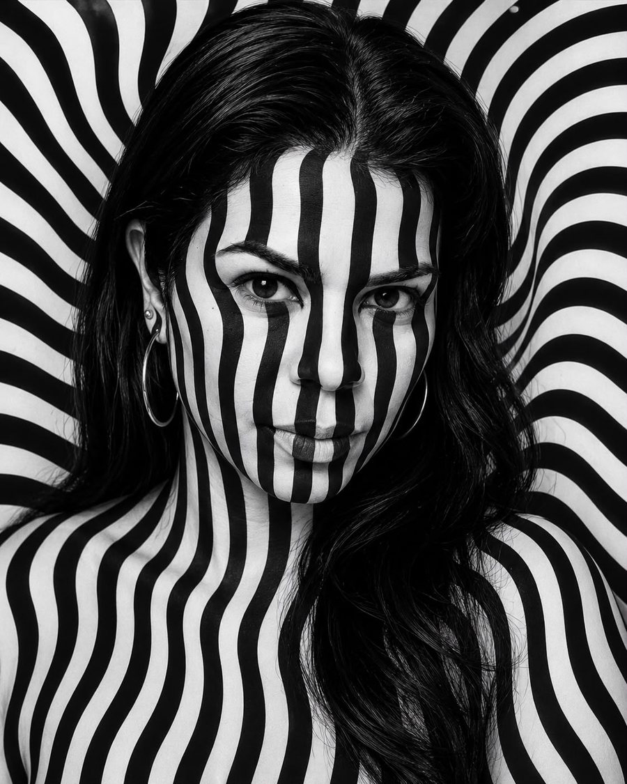 Retrato editorial — op art